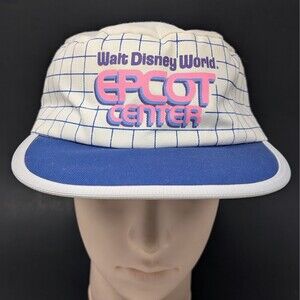 VTG Walt Disney World Epcot Center Hat Blue White Painter Cap Unworn With Tags